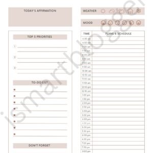 Daily Planner with watermark