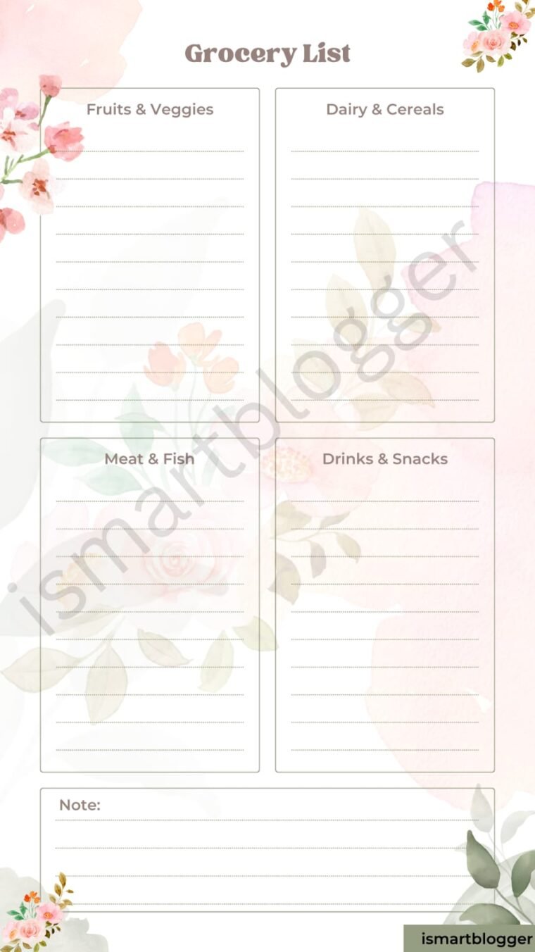 Weekly Grocery planner
